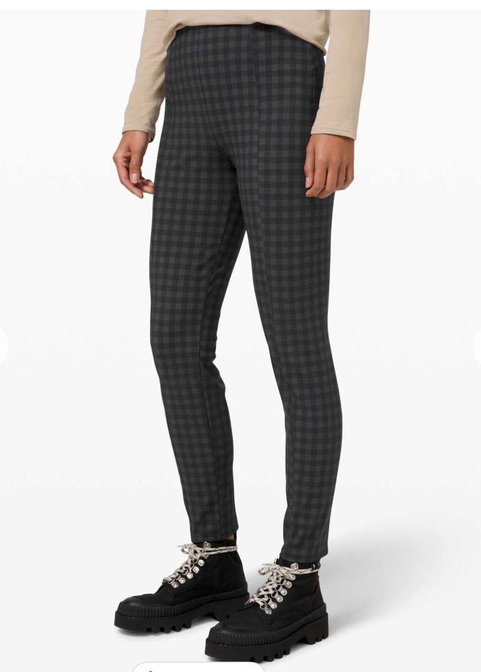 Lululemon Here to There 7/8 Pant Size Brighton Buffalo Print Grey Black